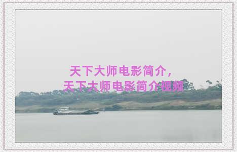 天下大师电影简介，天下大师电影简介视频