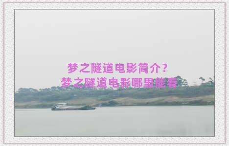 梦之隧道电影简介？梦之隧道电影哪里能看